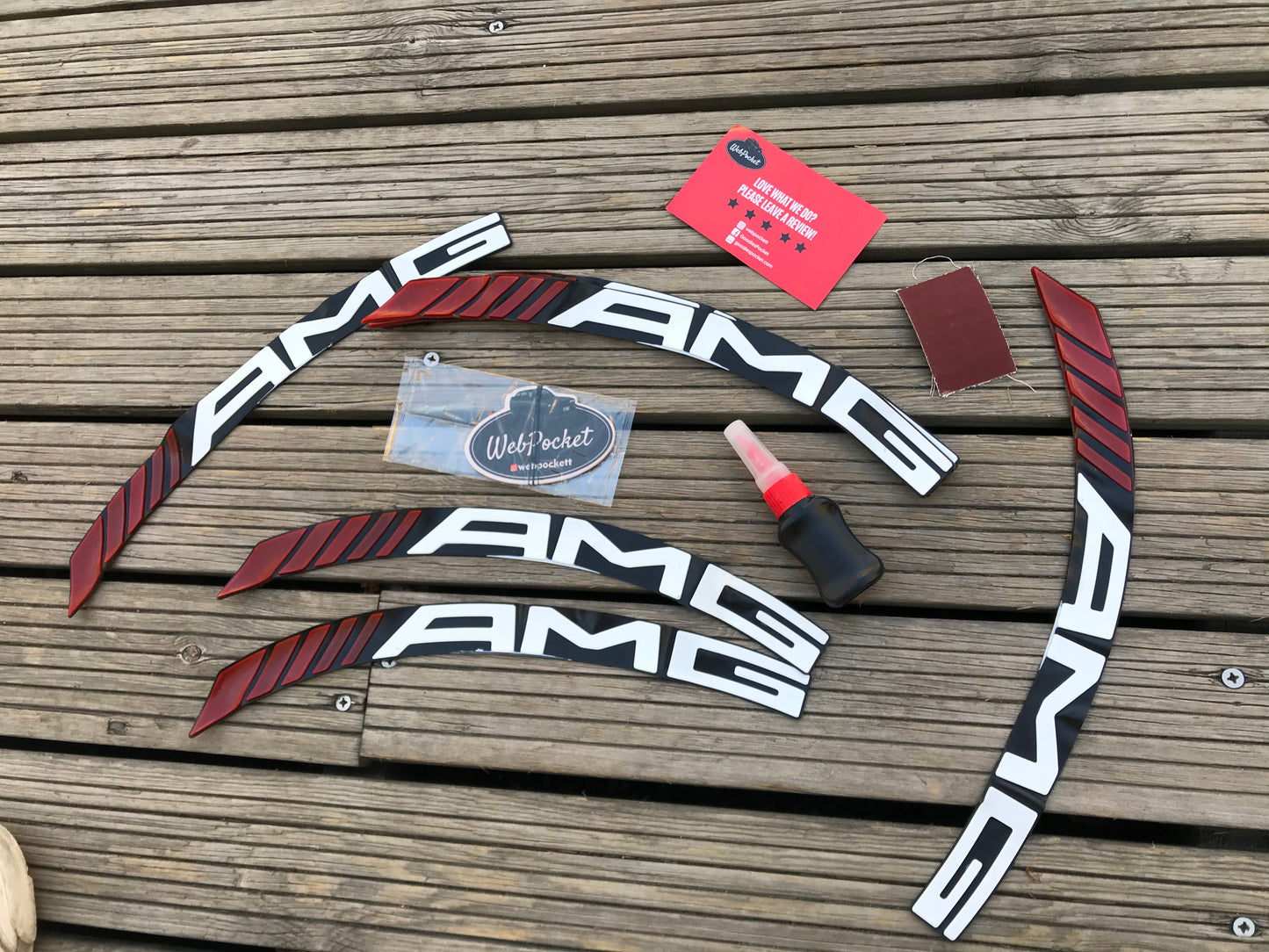 Permanent Tire Lettering Stickers Mercedes AMG (8 Decal Kit)