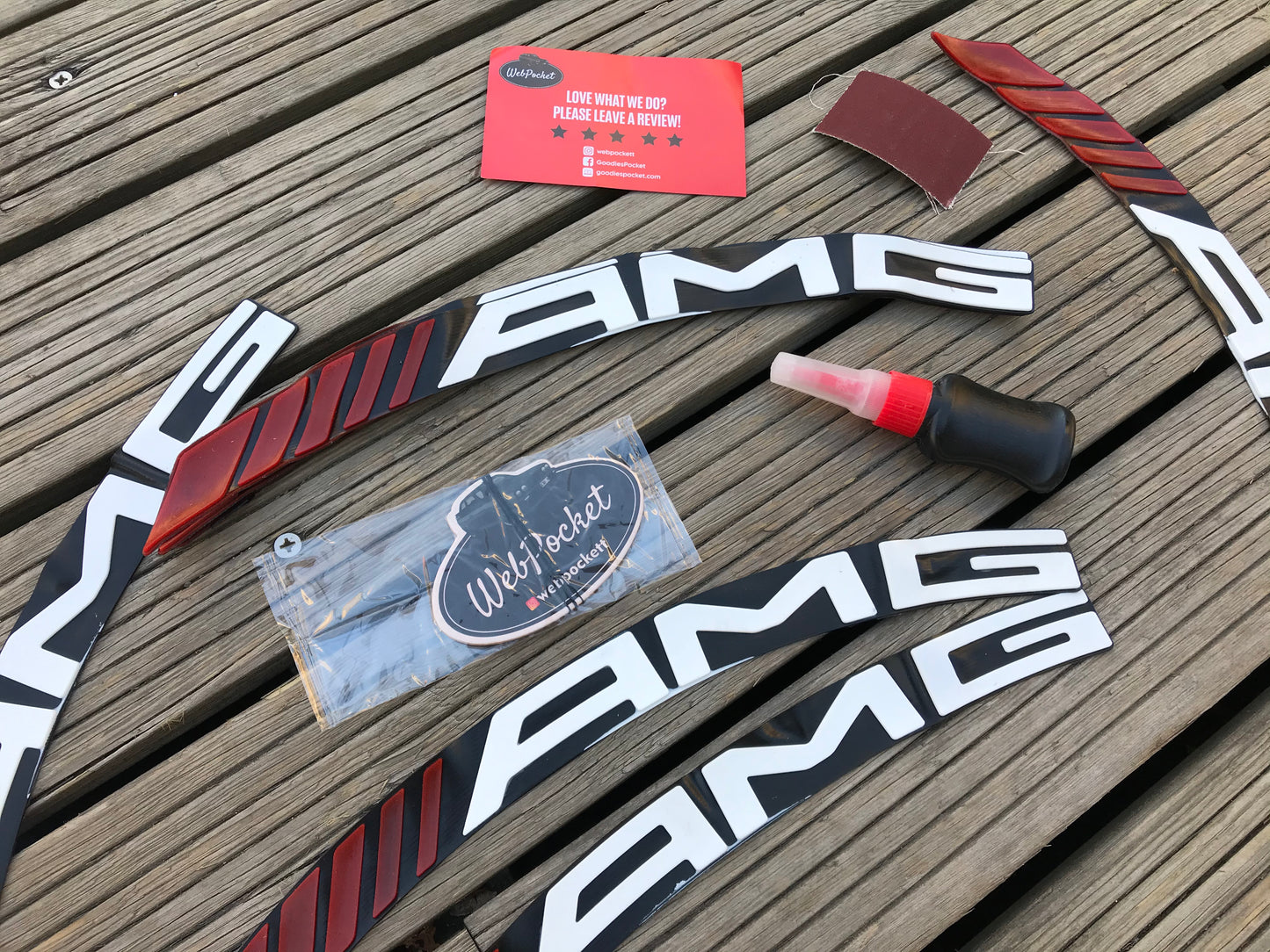 Permanent Tire Lettering Stickers Mercedes AMG (8 Decal Kit)