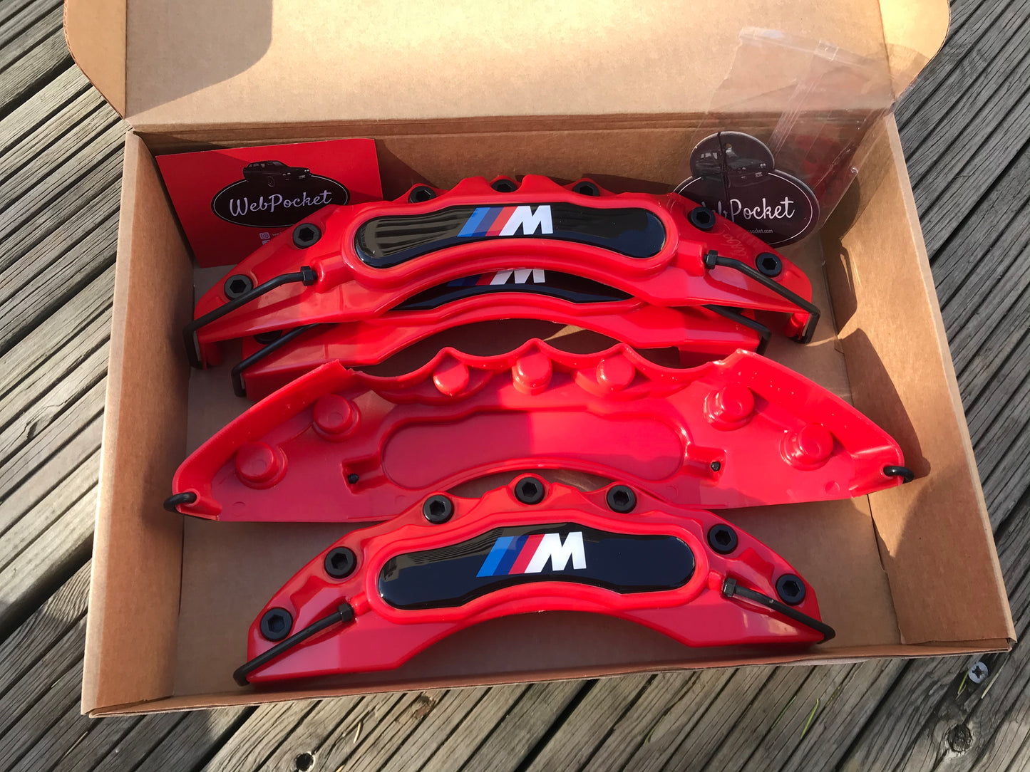 BMW Brake Caliper Covers 4pc Red E30 E36 E46 E39 E90 E91 E92 E60 F80 F82 M POWER / BMW Gift