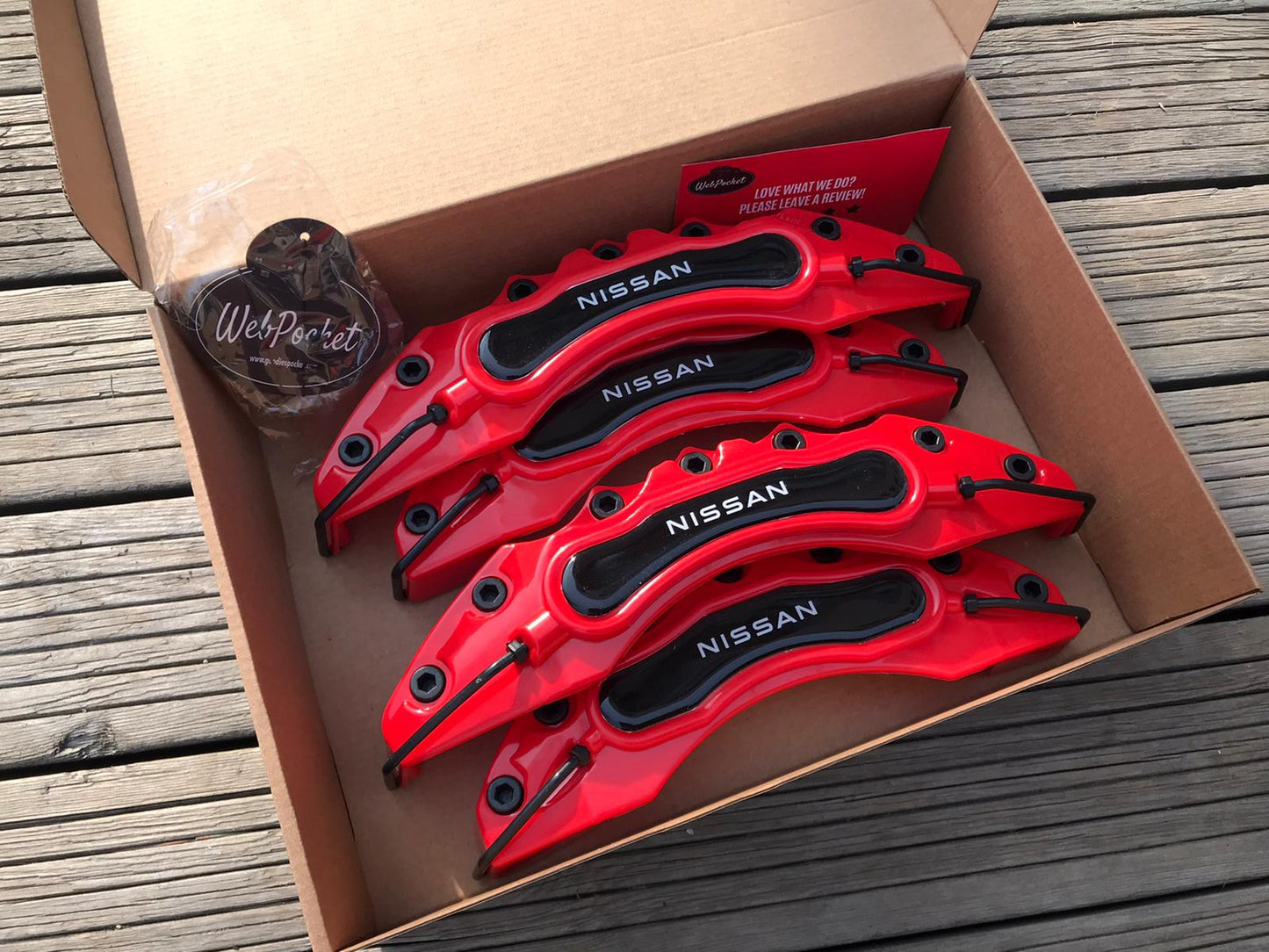 🔥 4-Piece Red Big Brake Caliper Covers for Nissan – Sleek Performance Look | DIY Installation