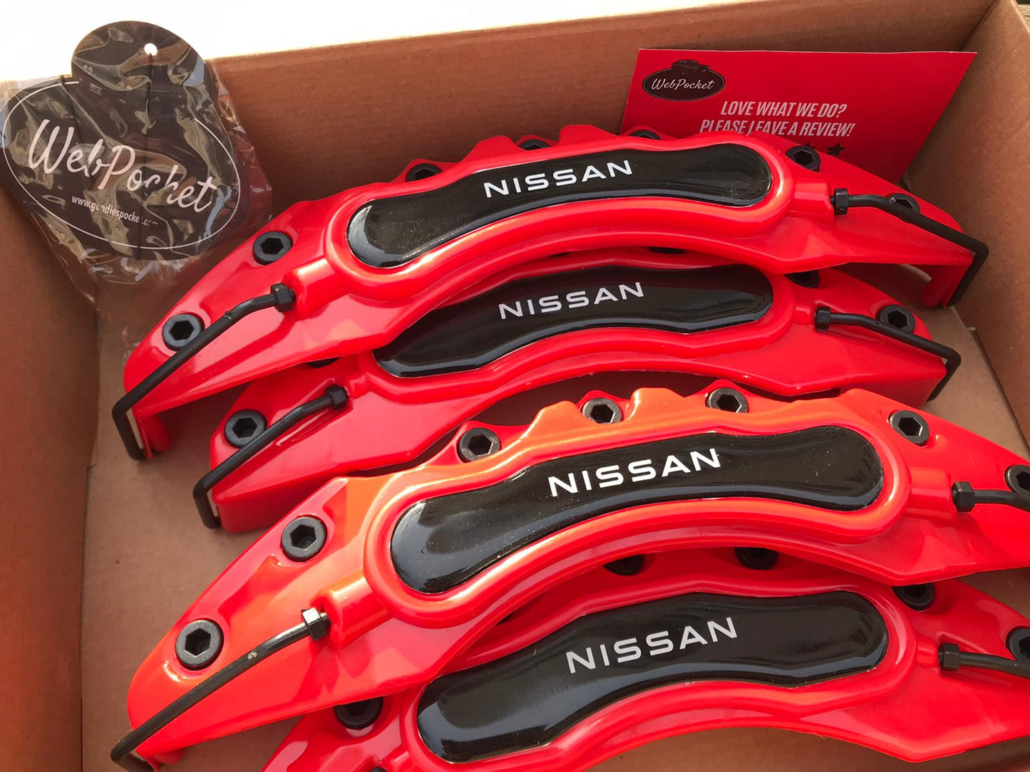 🔥 4-Piece Red Big Brake Caliper Covers for Nissan – Sleek Performance Look | DIY Installation