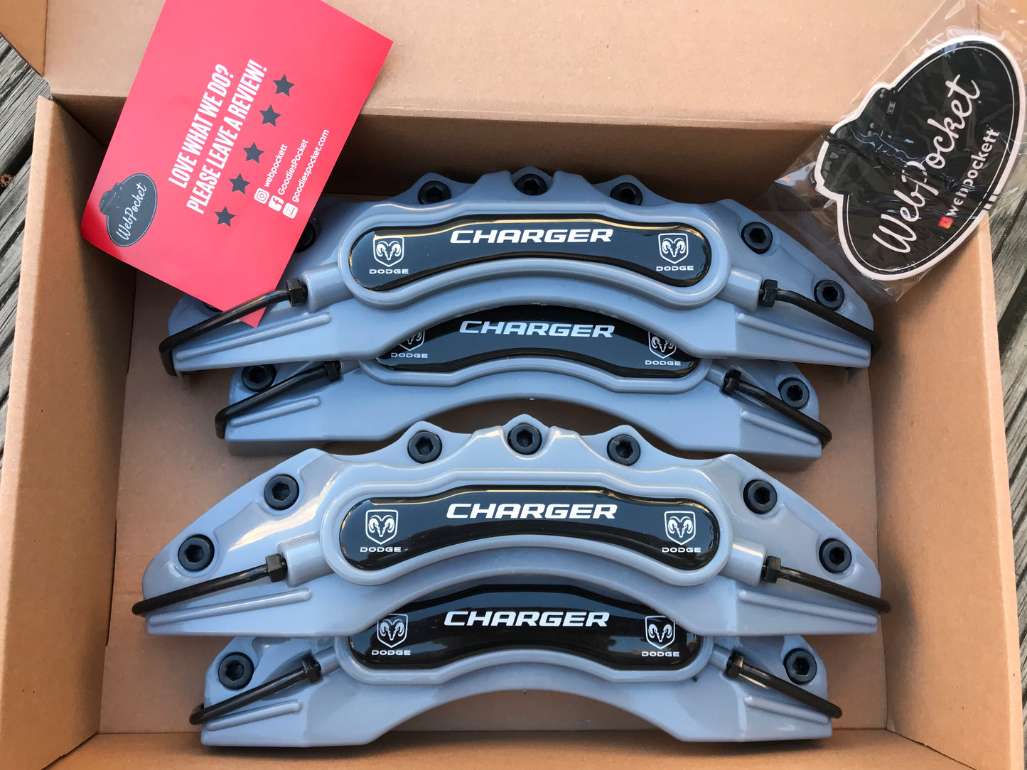 4pc Brake Caliper Covers for Dodge Charger Gray
