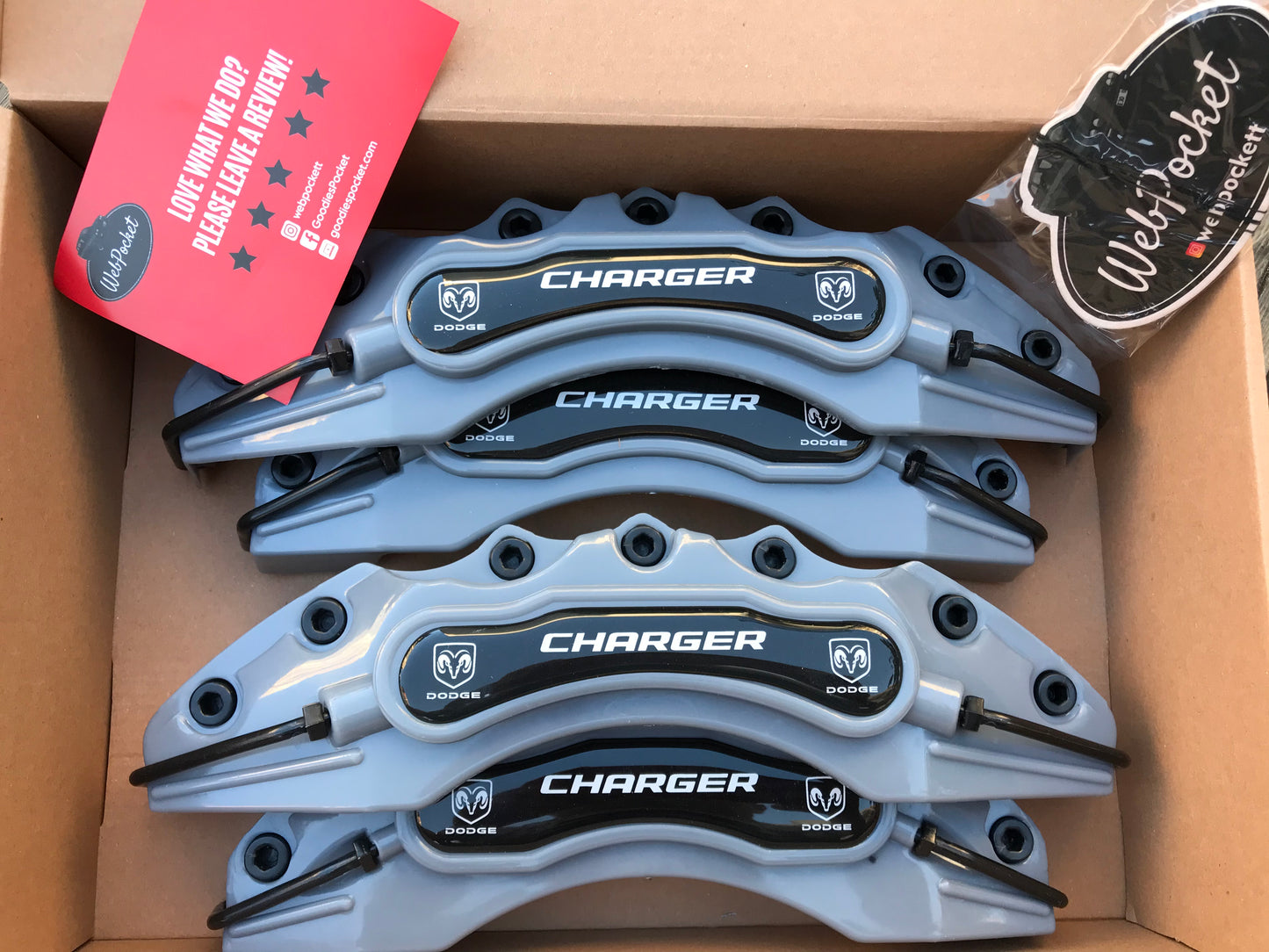 4pc Brake Caliper Covers for Dodge Charger Gray
