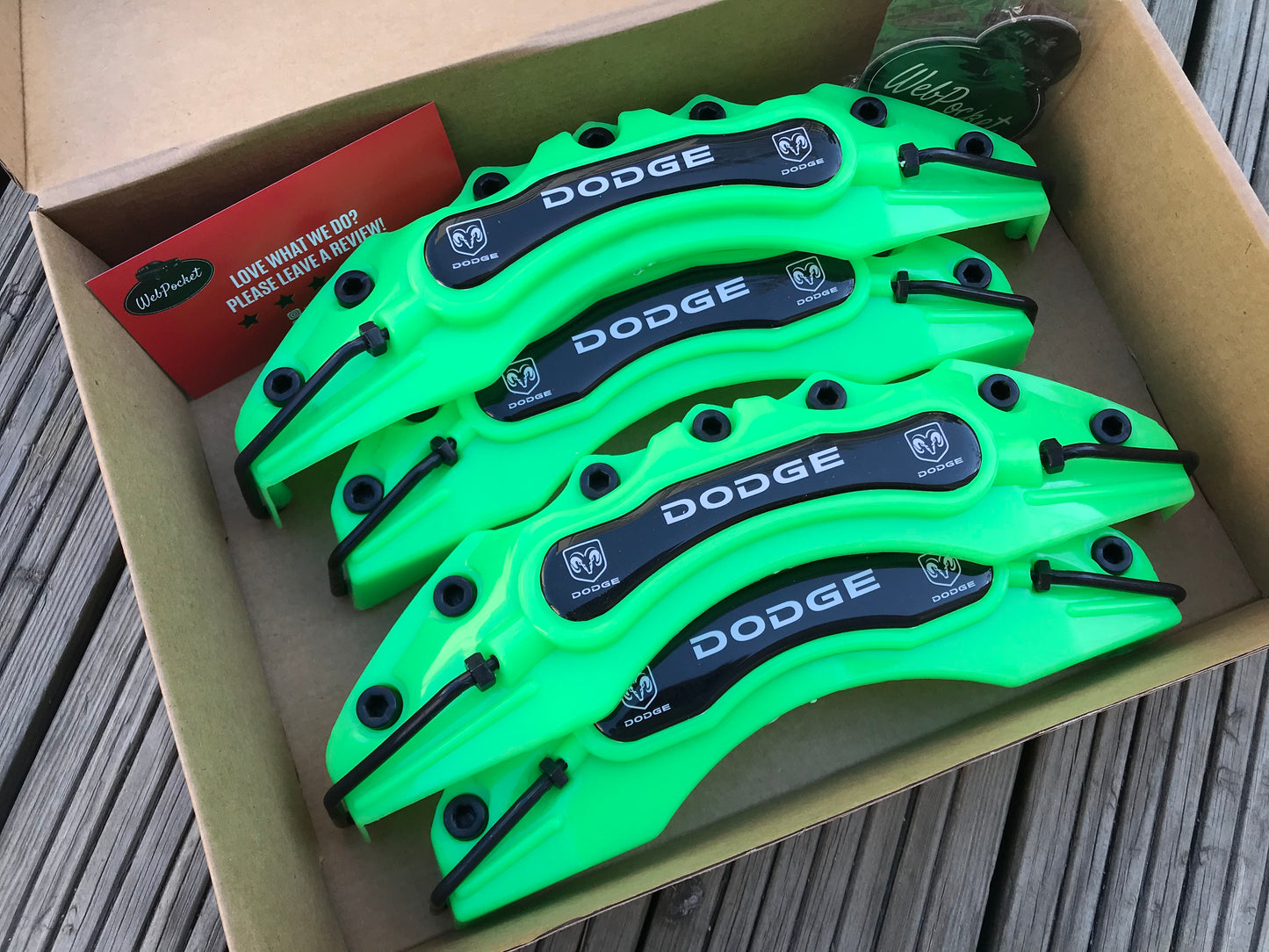 4pc Dodge Brake Caliper Covers Green / Car Accessories