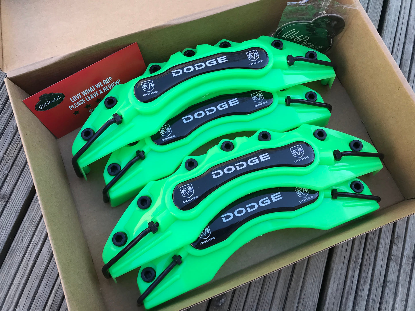 4pc Dodge Brake Caliper Covers Green / Car Accessories
