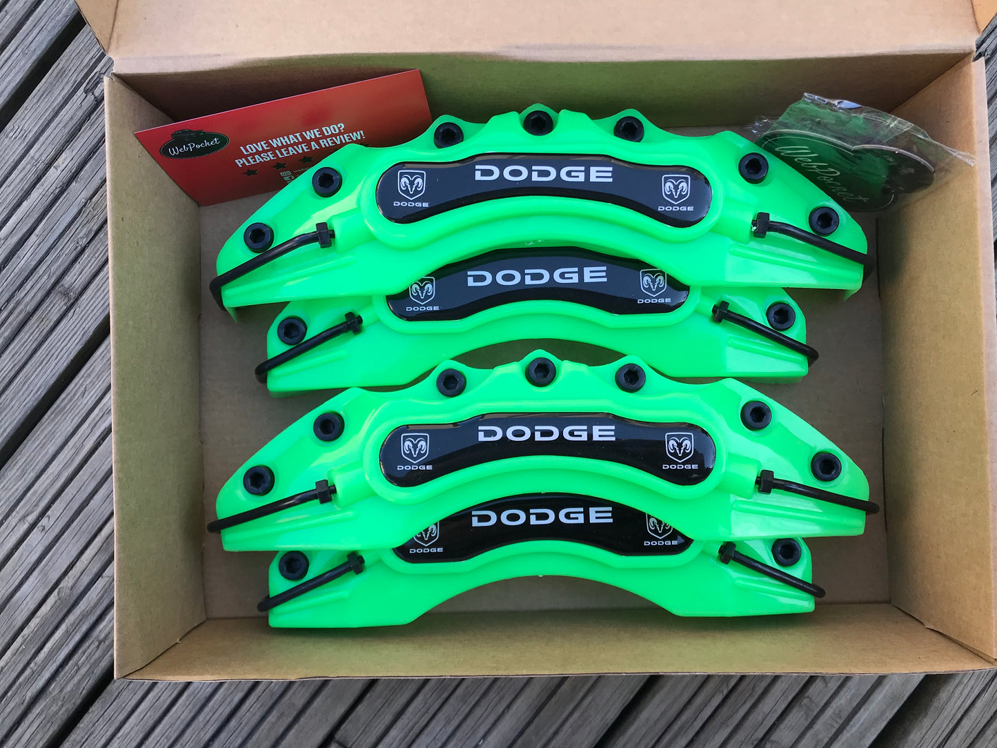 4pc Dodge Brake Caliper Covers Green / Car Accessories