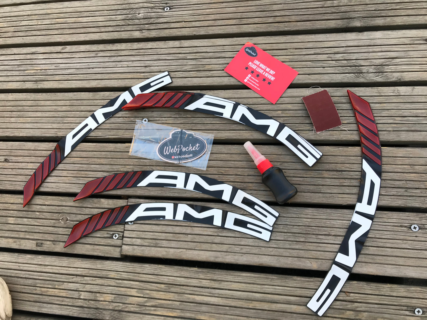 Permanent Tire Lettering Stickers Mercedes AMG (8 Decal Kit)