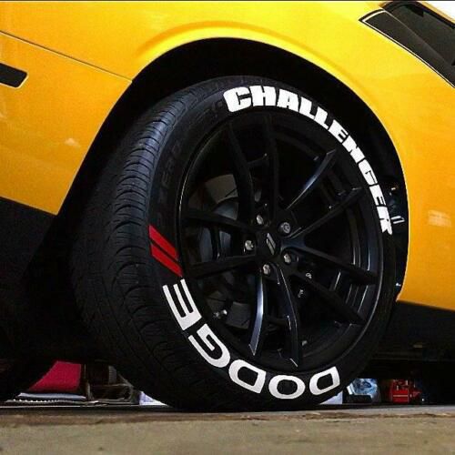 Permanent Tire Lettering Stickers Dodge Challanger 15''16''17'18'19'20 8 DECAL Kit