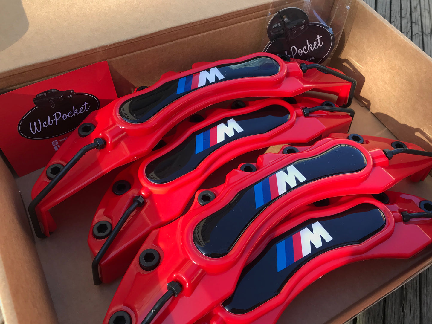 BMW Brake Caliper Covers 4pc Red E30 E36 E46 E39 E90 E91 E92 E60 F80 F82 M POWER / BMW Gift