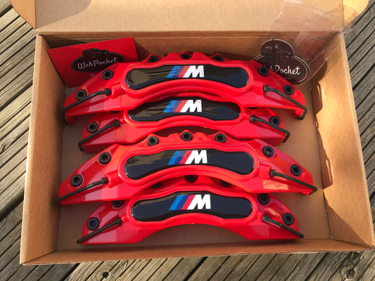 BMW Brake Caliper Covers 4pc Red E30 E36 E46 E39 E90 E91 E92 E60 F80 F82 M POWER / BMW Gift