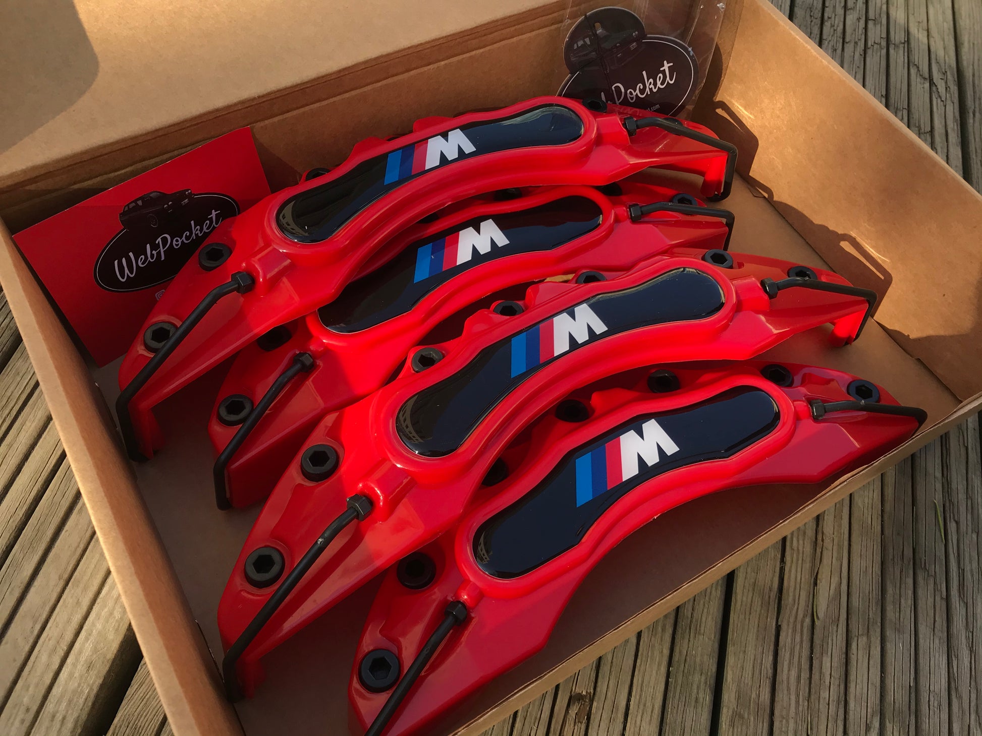 BMW Brake Caliper Covers 4pc Red E30 E36 E46 E39 E90 E91 E92 E60 F80 F82 M POWER / BMW Gift