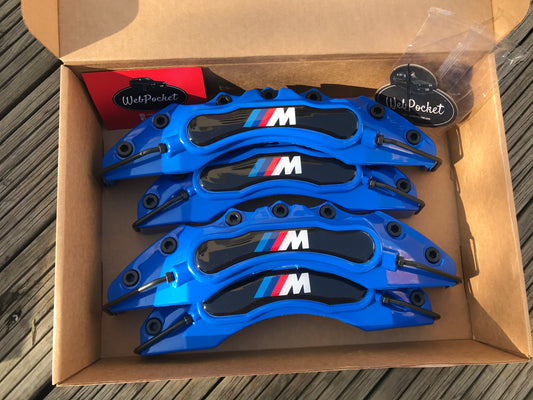BMW Brake Caliper Covers 4pc Blue E30 E36 E46 E39 E90 E91 E92 E60 F80 F82 M POWER / BMW Gift