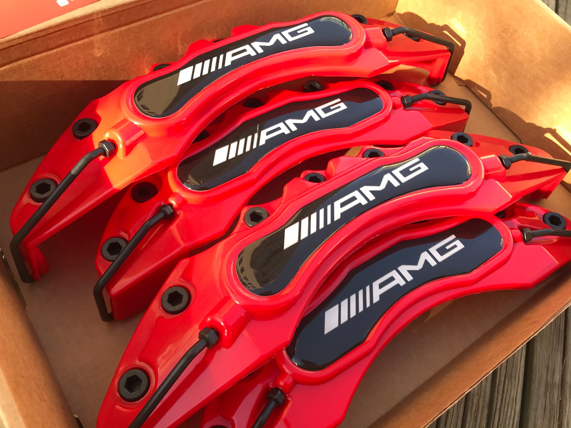 AMG MERCEDES RED BIG BRAKE CALIPER COVERS 4PCS