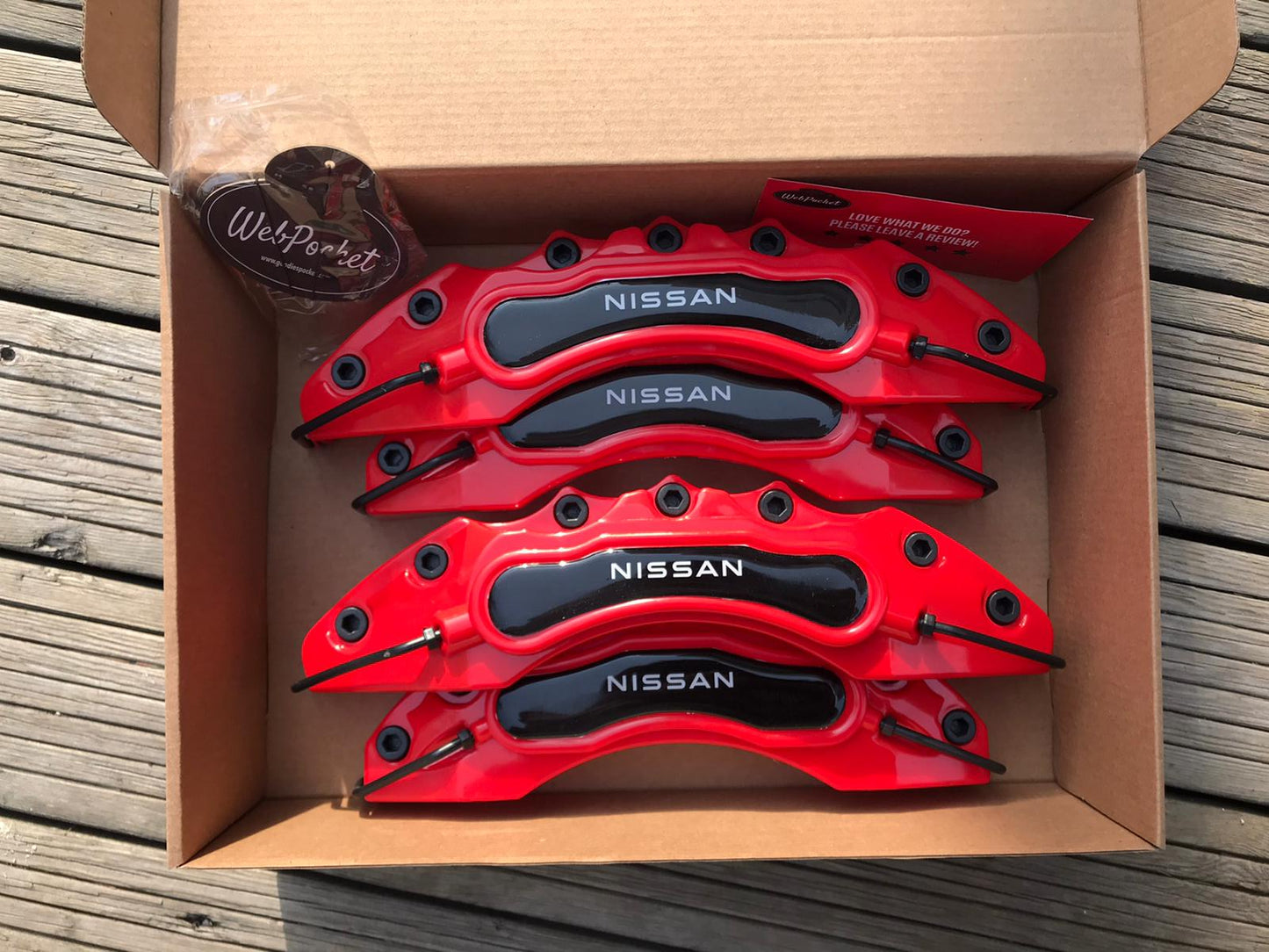 🔥 4-Piece Red Big Brake Caliper Covers for Nissan – Sleek Performance Look | DIY Installation
