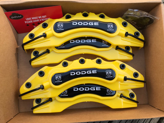 4pc Dodge Brake Caliper Covers Yellow / Car Accessories