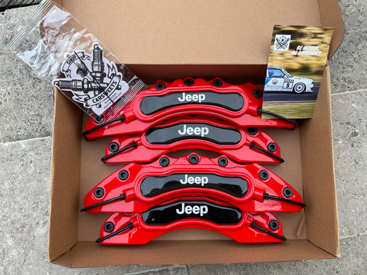 🔥 4-Piece Red Brake Caliper Covers for Jeep – Bold Style Upgrade | Easy DIY Installation