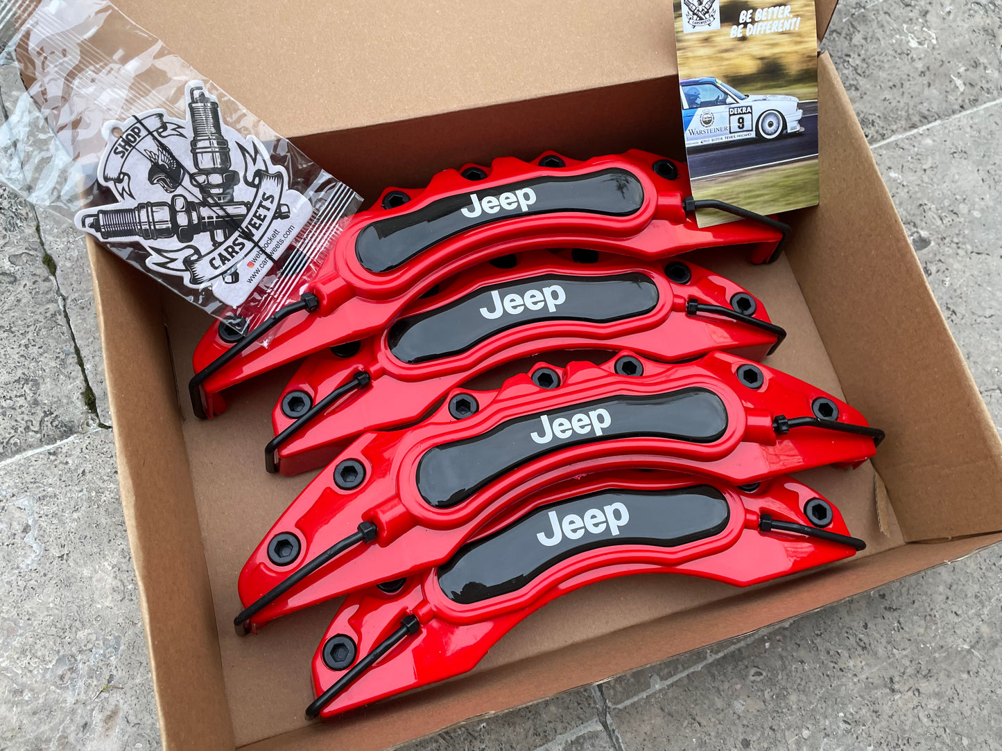 4pc Brake Caliper Covers for Jeep Red