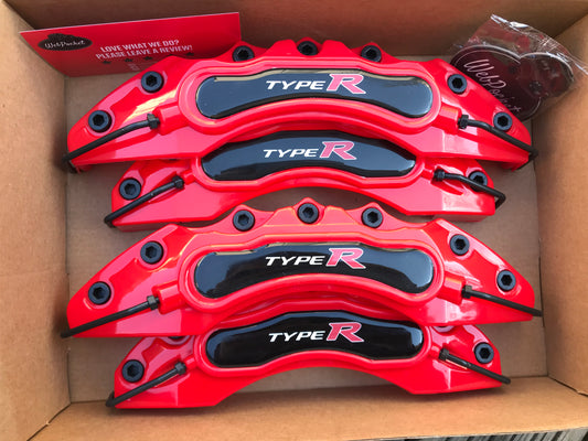 4pc Big Brake Caliper Covers Honda Civic S2000 Accord Fit Jazz TypeR Red