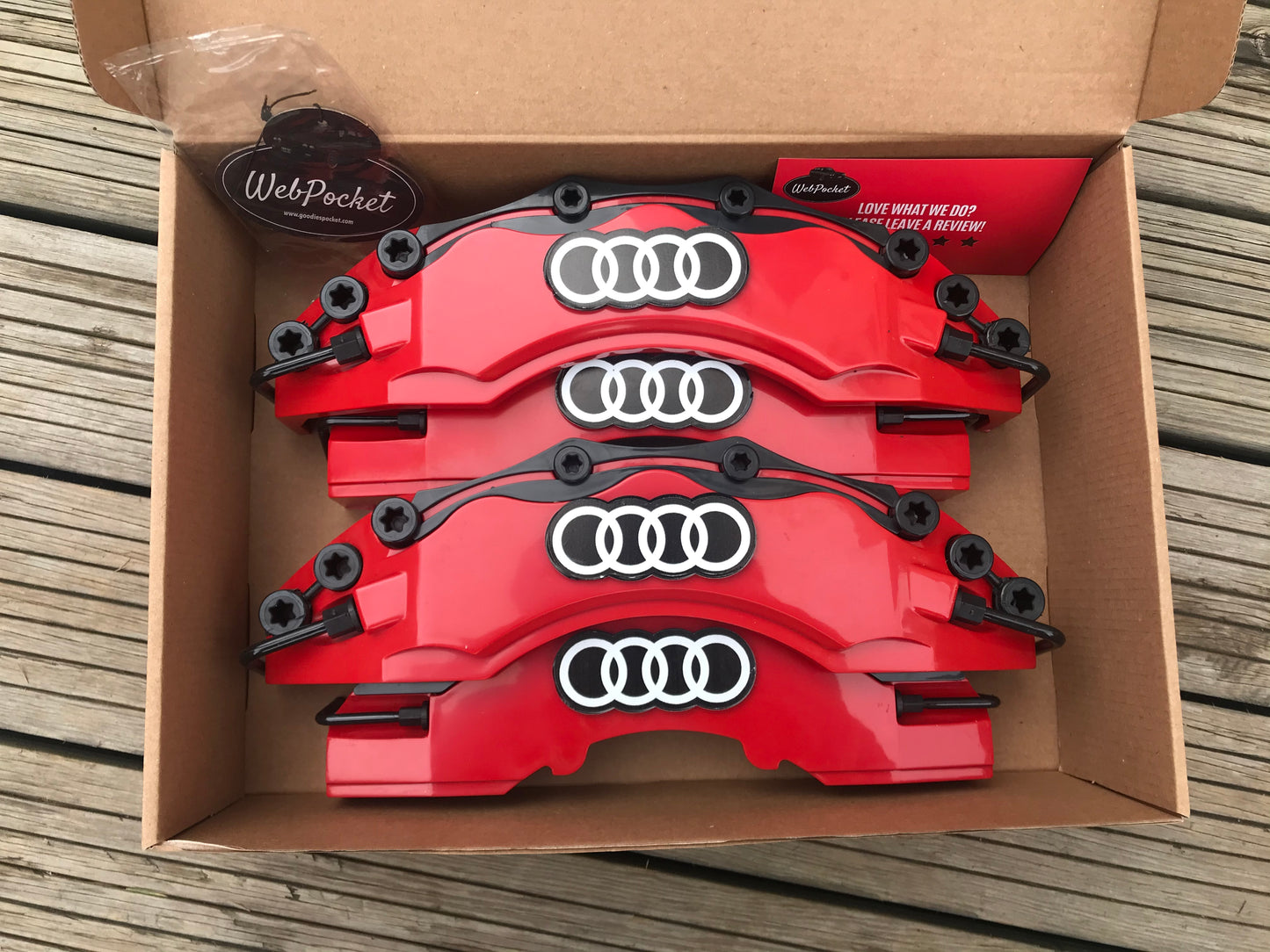 4Pc Brake Caliper Covers Red for Audi Accessories