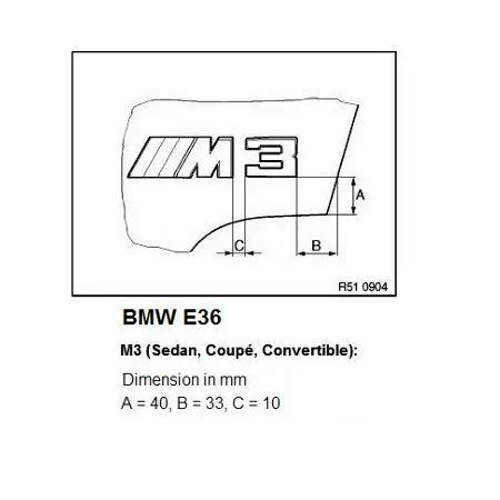 BMW E36 E46 M3 TRUNK LID LETTER LOGO EMBLEM BADGE 51147893655